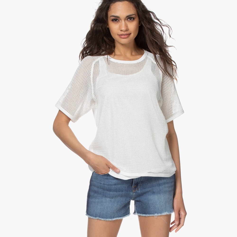 rag & bone double layer mesh tee white size large - Picture 6 of 6